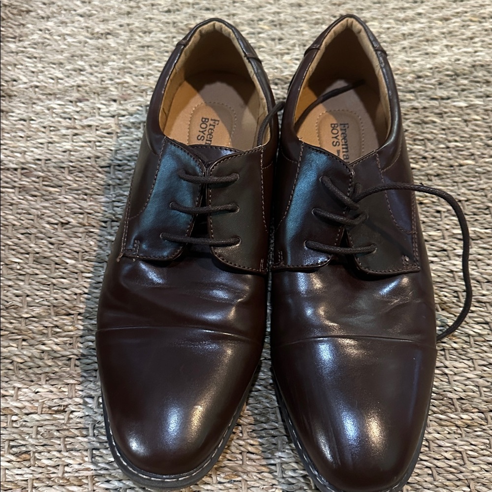 Freeman Boys Brown Leather Shoes